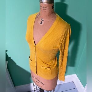 Banana Republic - Cardigan Sweater - Mustard Yellow - Small